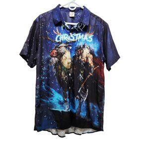 Merry Christmas Viking-Themed Hardaddy Men's Shirt Size Large